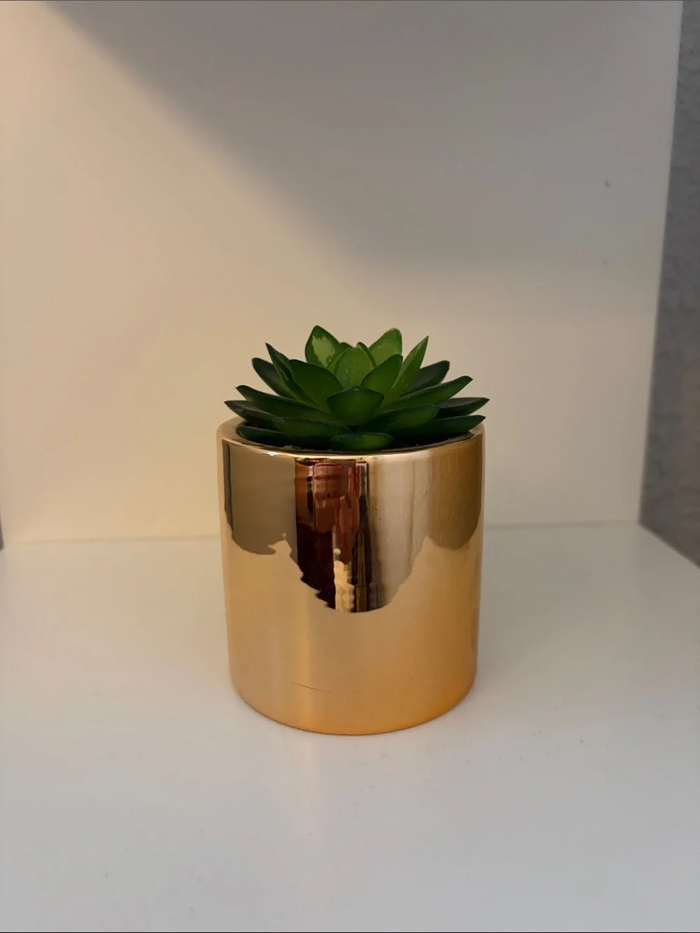 Target Gold Planter with Green Faux Succulent